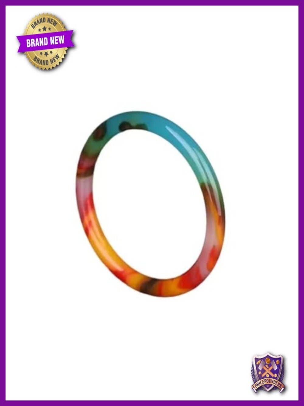 Natural Multicolor Jade Bangle Bracelet for Women - Lucky Charm, Elegant